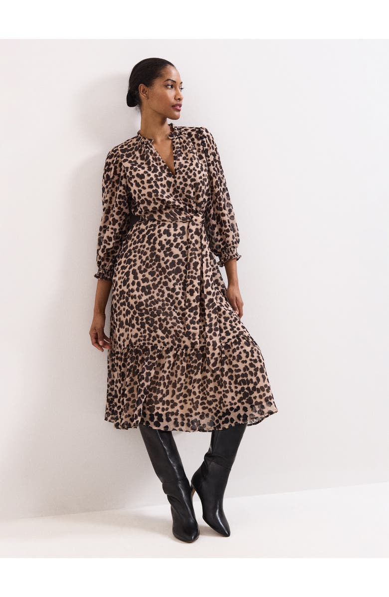 Phase Eight Carra Leopard Midi Dress, Main, color, Multi