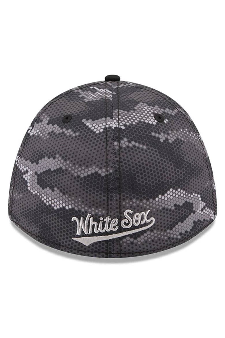 Men's New Era Black Chicago White Sox Camo 39THIRTY A-Frame Flex Hat, Alternate, color, Black