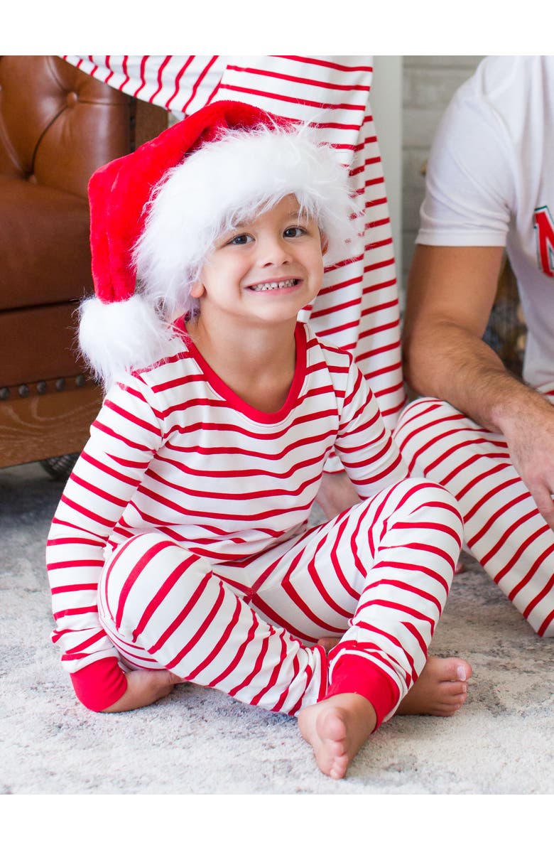 RuggedButts Modal Blend Boys Long Sleeve Pajama Set, Alternate, color, Red & White Stripe