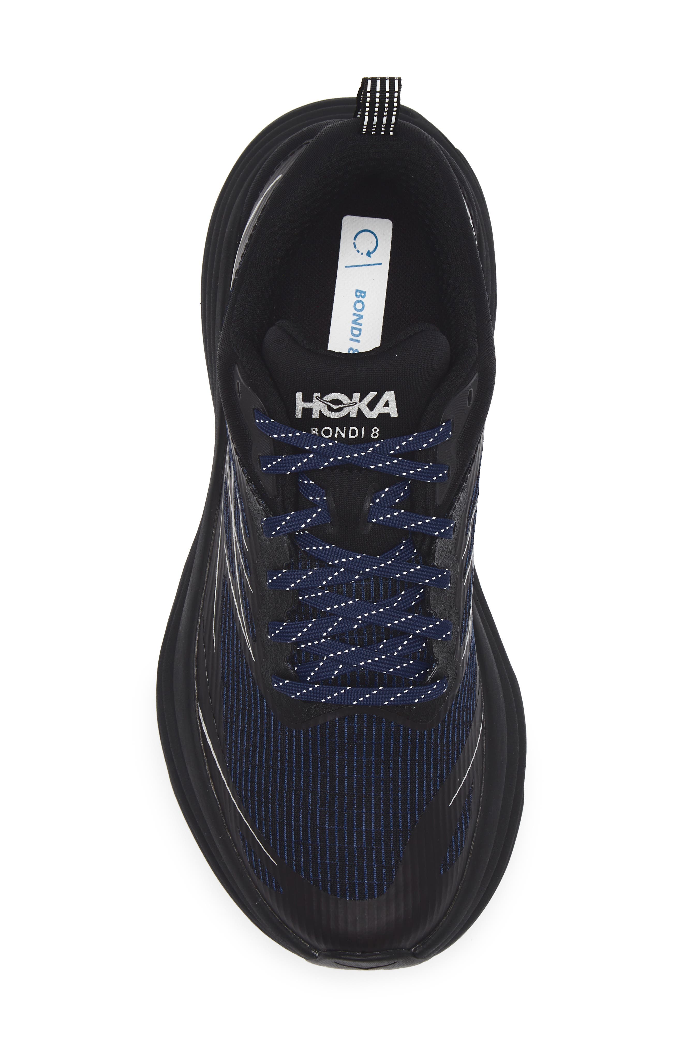 HOKA Bondi 8 Caged Sneaker, Alternate, color, Midnight Blue / Black