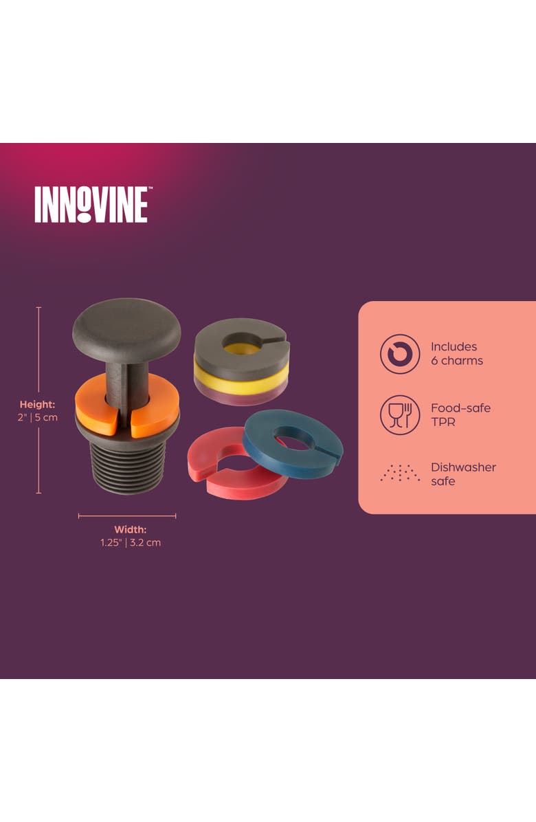 Innovine Wine Stopper and Charms, Alternate, color, Multicolor
