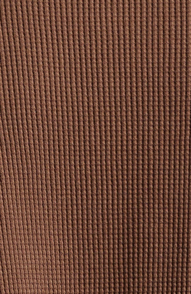 Bode Geneva Waffle Knit Cotton Polo, Alternate, color, Dark Brown