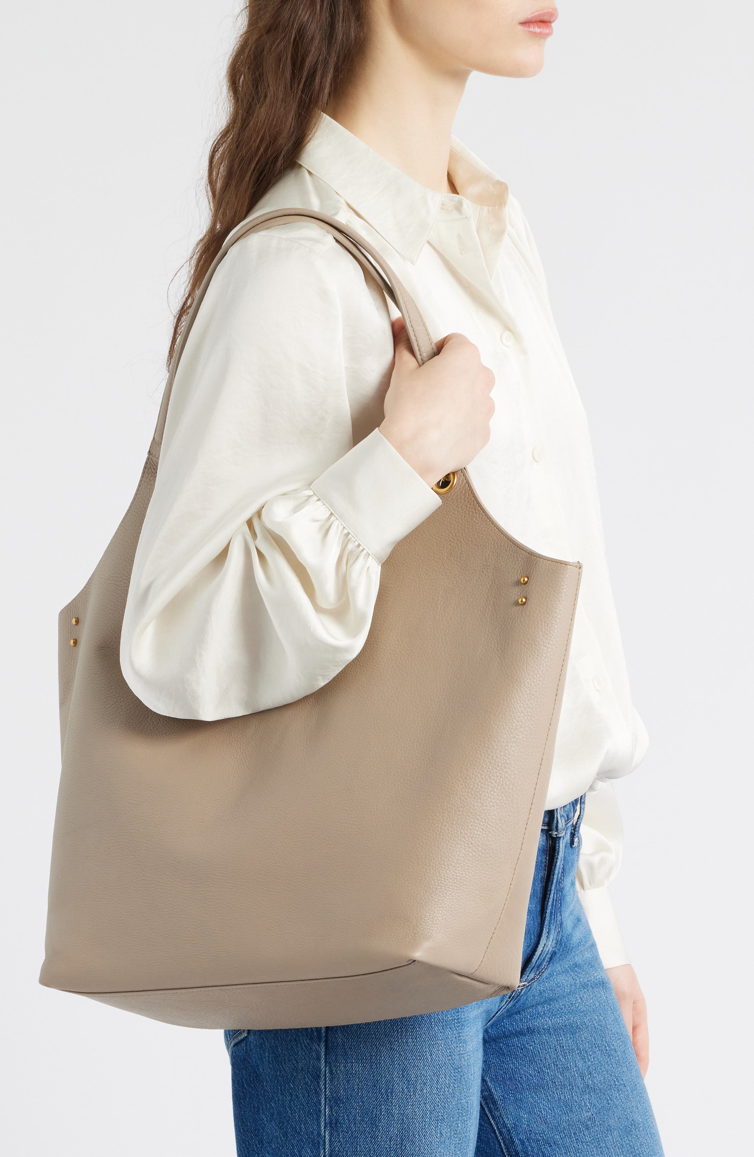 Rebecca Minkoff Perfect Leather Tote, Alternate, color, Grey/ Navy