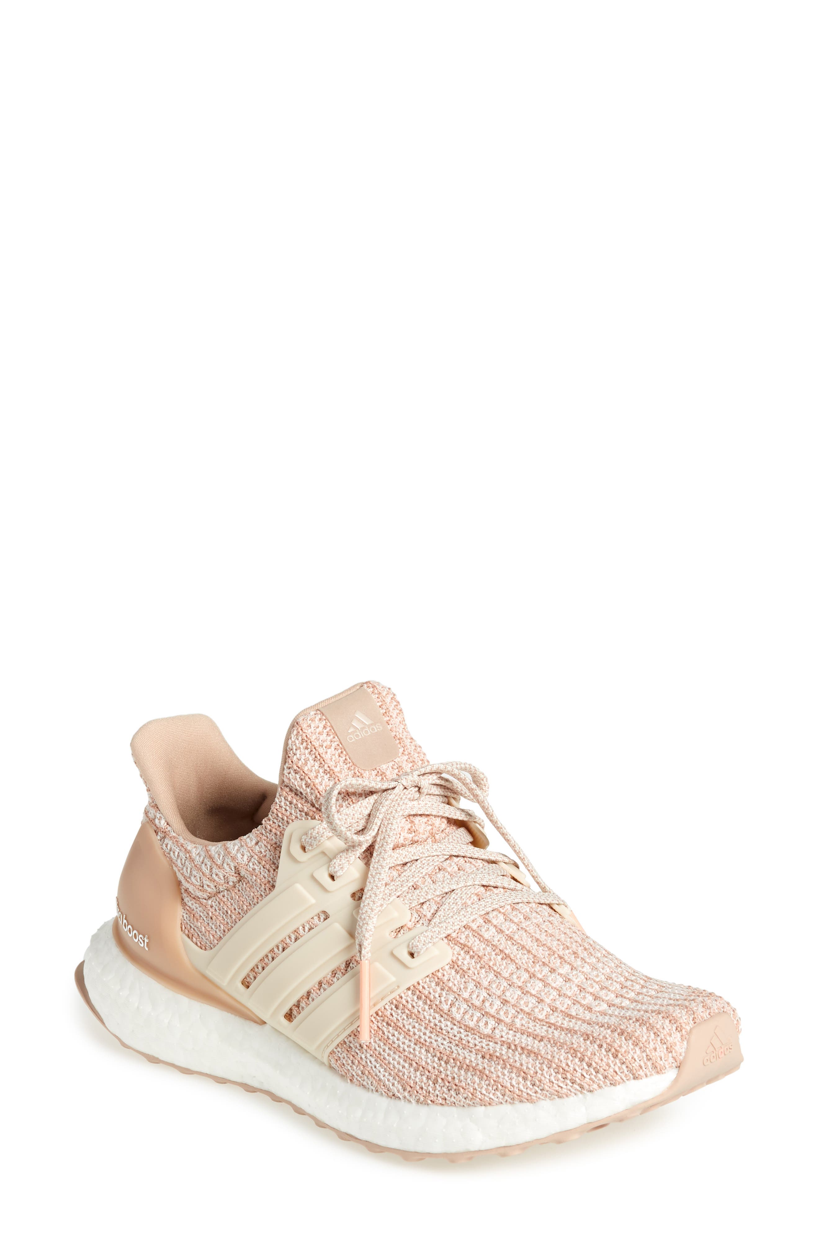 UltraBoost Running Shoe, Main, color, ASH PEARL/ LINEN/ CLEAR ORANGE