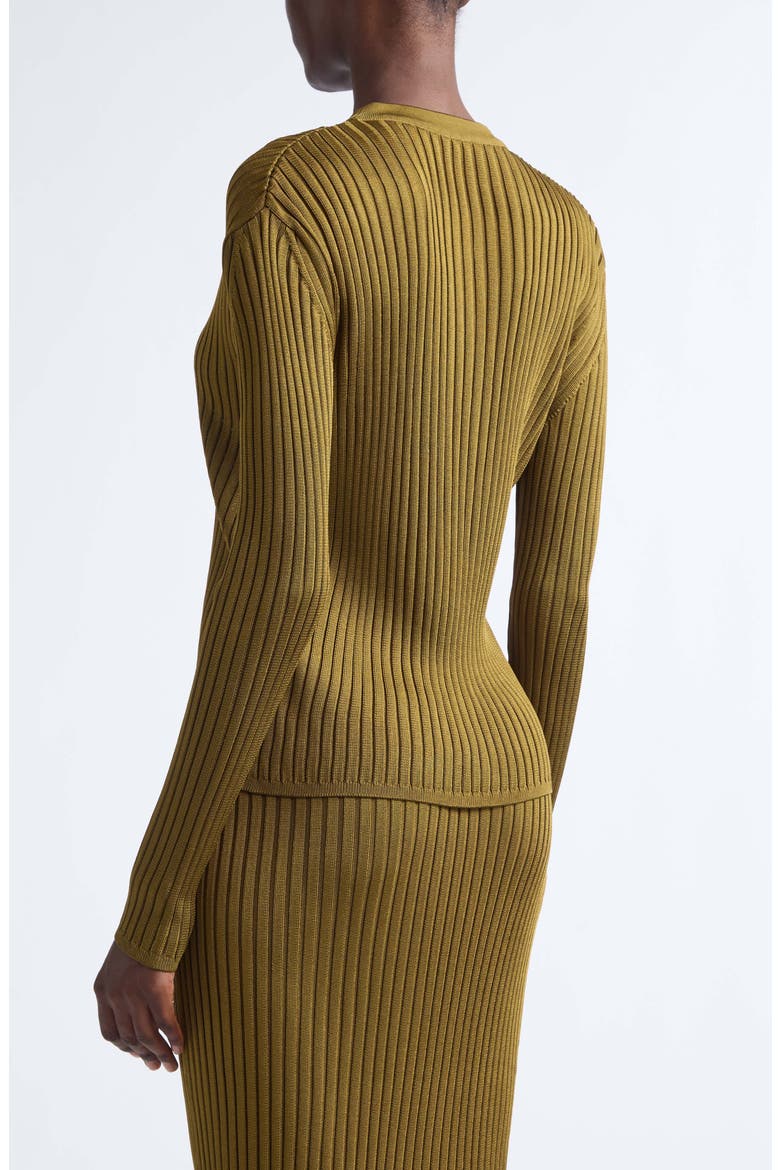 Ribbed Cardigan, Alternate, color, A86 OLIVE GREEN