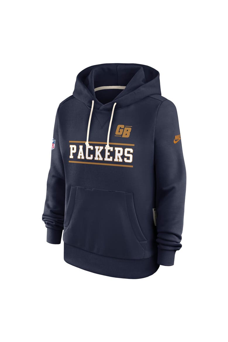 Women's Nike  Navy Green Bay Packers Sideline Standard Issue Alternate Dri-FIT Hoodie, Alternate, color, Navy