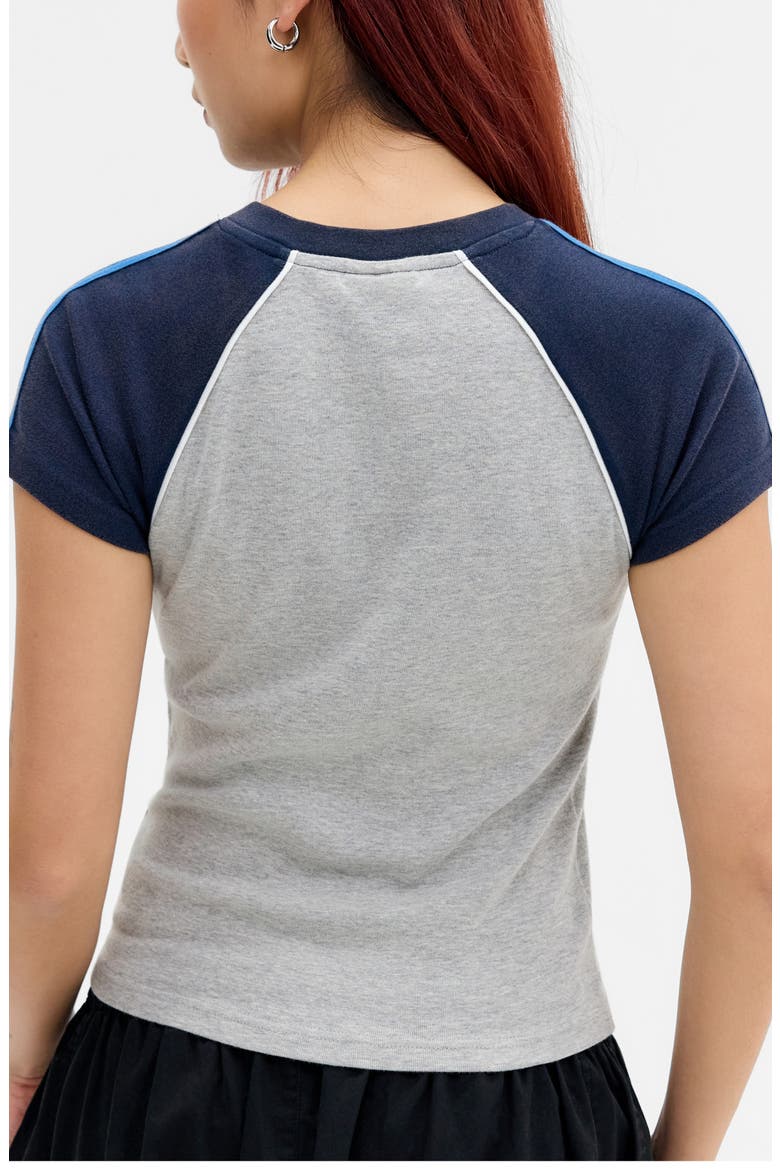 V-Neck Piped Baby T-Shirt, Alternate, color, GREY