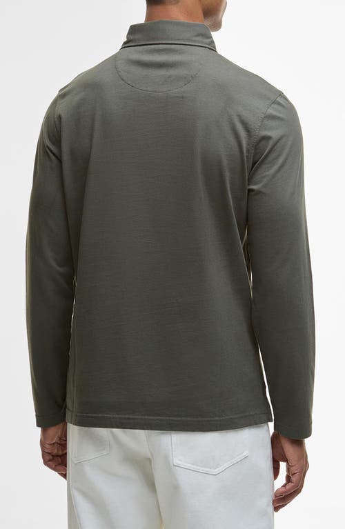 Barbour Margrove Tailored Fit Long Sleeve Cotton Polo In Gray
