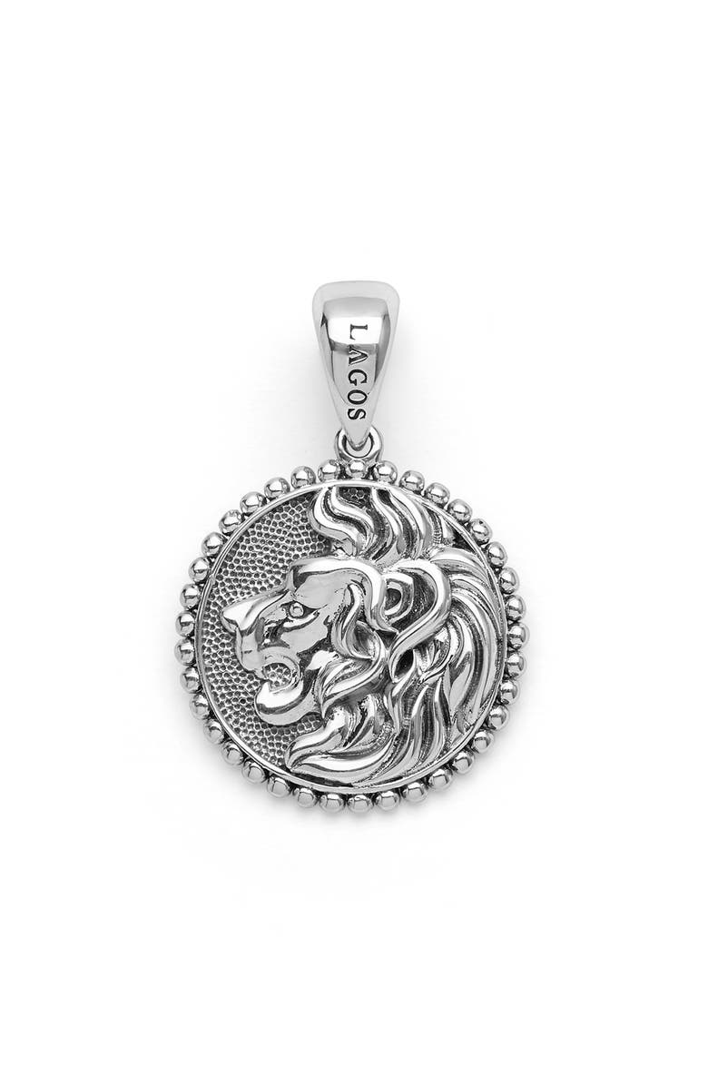 LAGOS Men's Anthem Lion Pendant, Main, color, Silver
