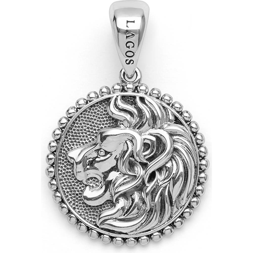 Lagos Anthem Lion Pendant In Metallic