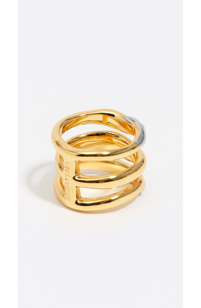 Bimba y Lola Textured Two-Tone Triple Ring, Alternate, color, Multigold