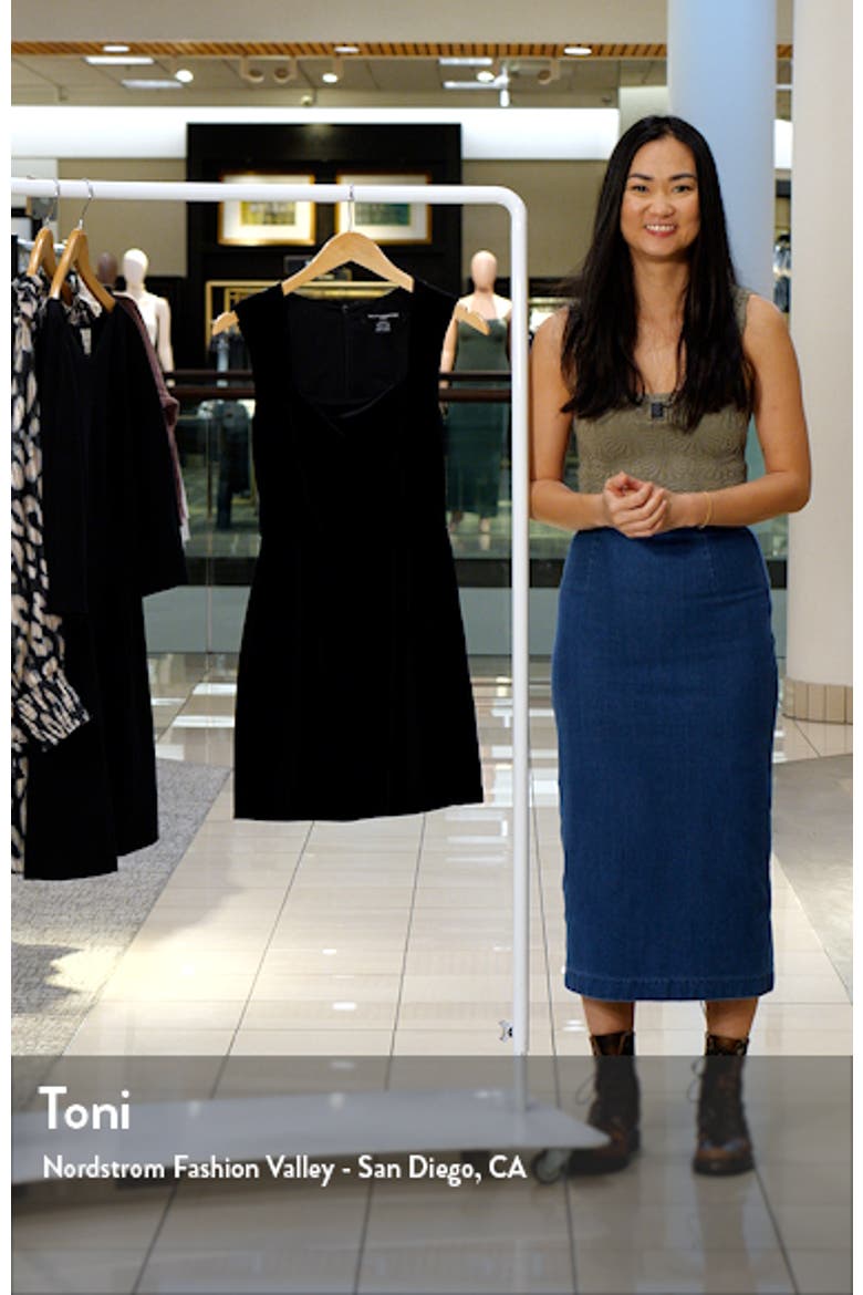 Square Neck Stretch Velvet Minidress video