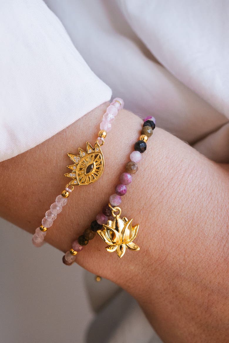 Heart Healing Evil Eye Bracelet, Alternate, color, Gold