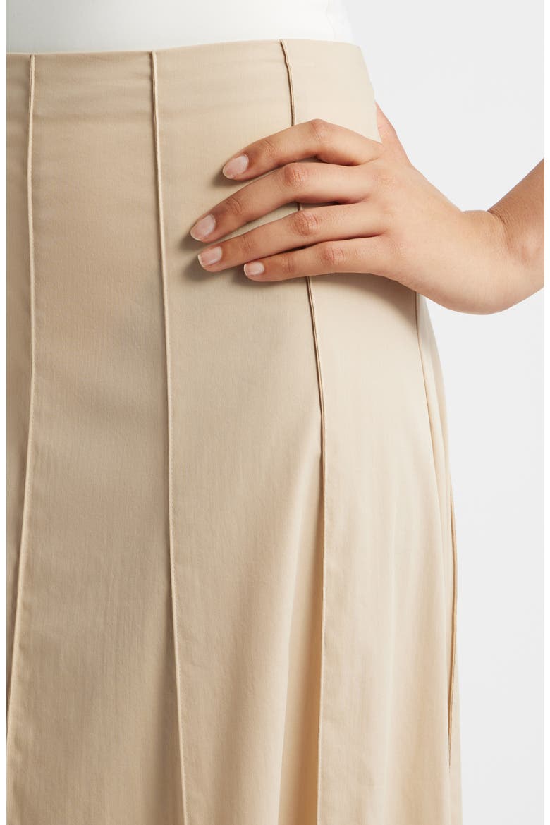 Paneled A-Line Midi Skirt, Alternate, color, SAFARI