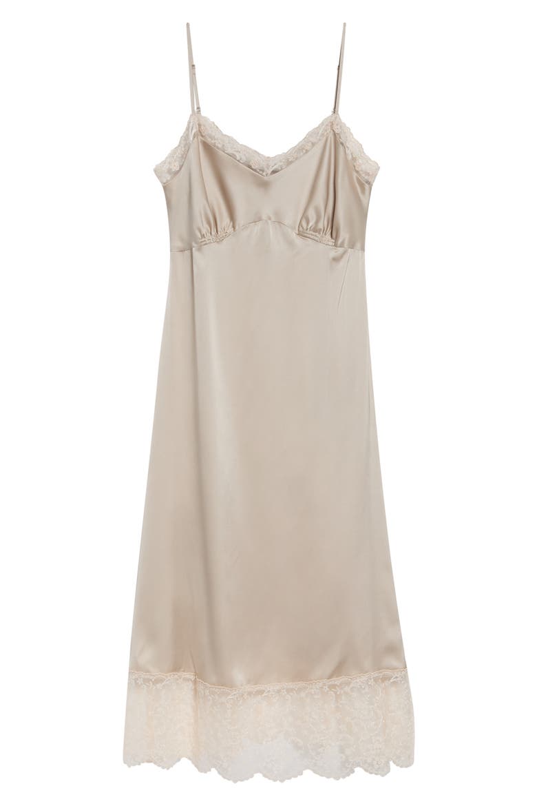 Lace Trim Slipdress, Main, color, OYSTER