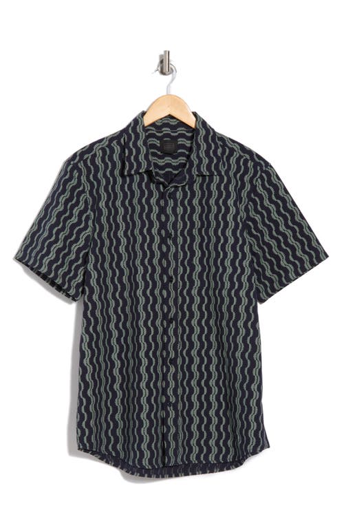 14th & Union Stripe Cotton Seersucker Short Sleeve Button-up Shirt
