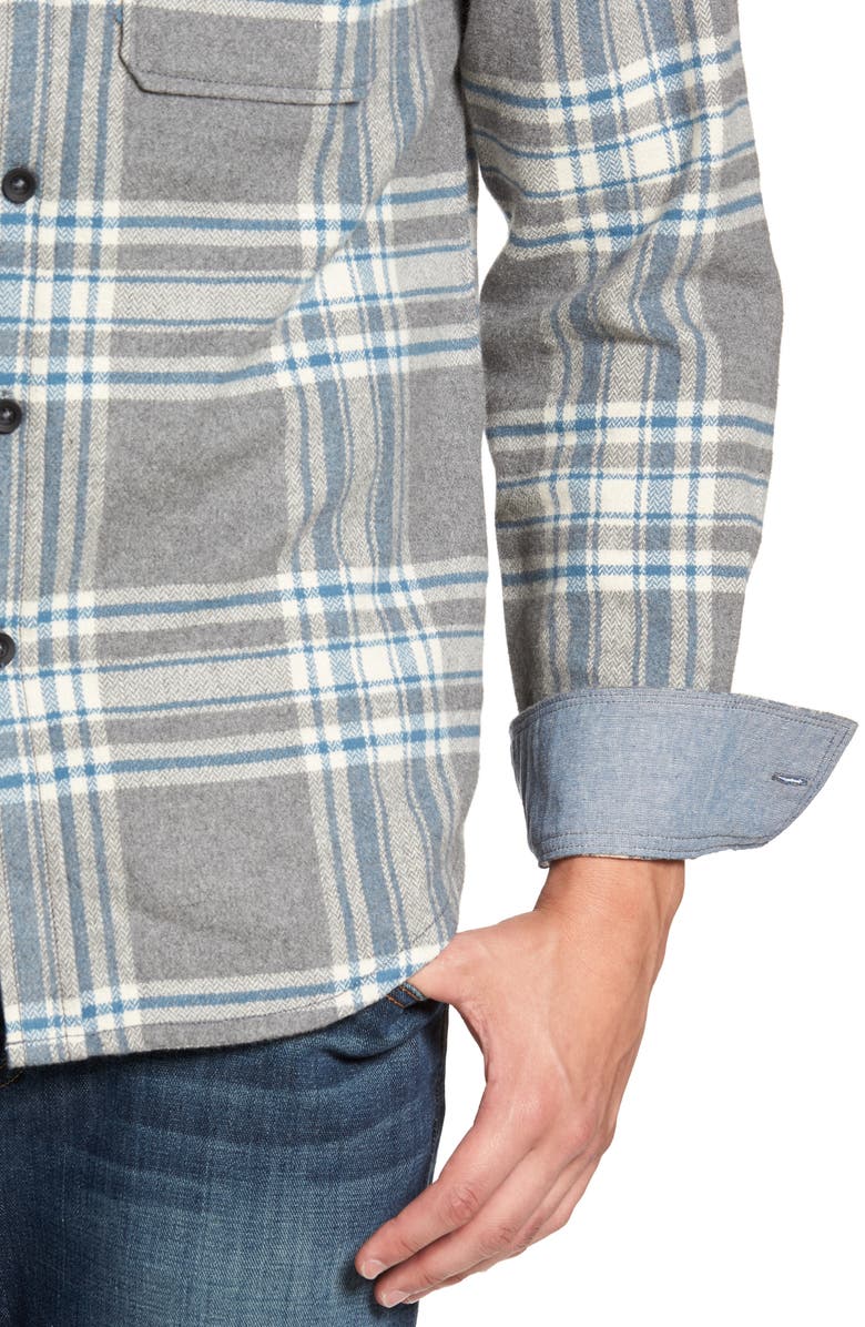 Jeremiah Marin Herringbone Plaid Flannel Shirt, Alternate, color,