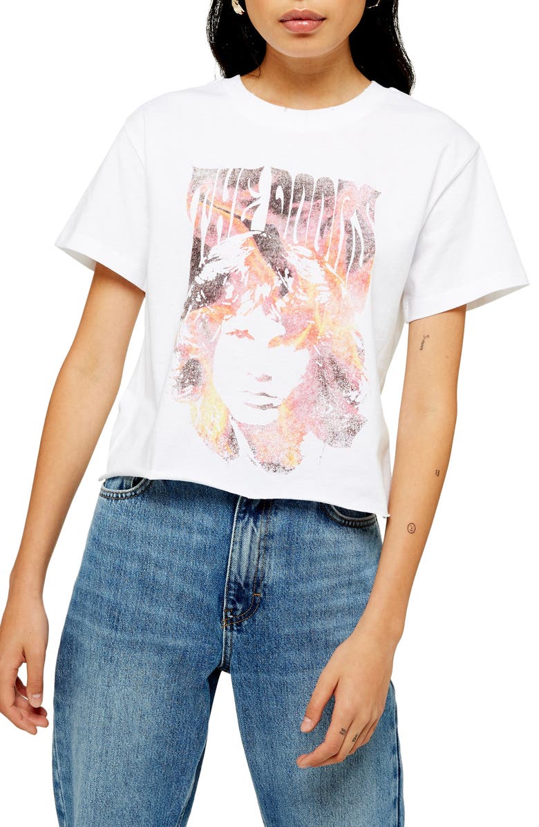Topshop The Doors Crop Tee, Main, color,