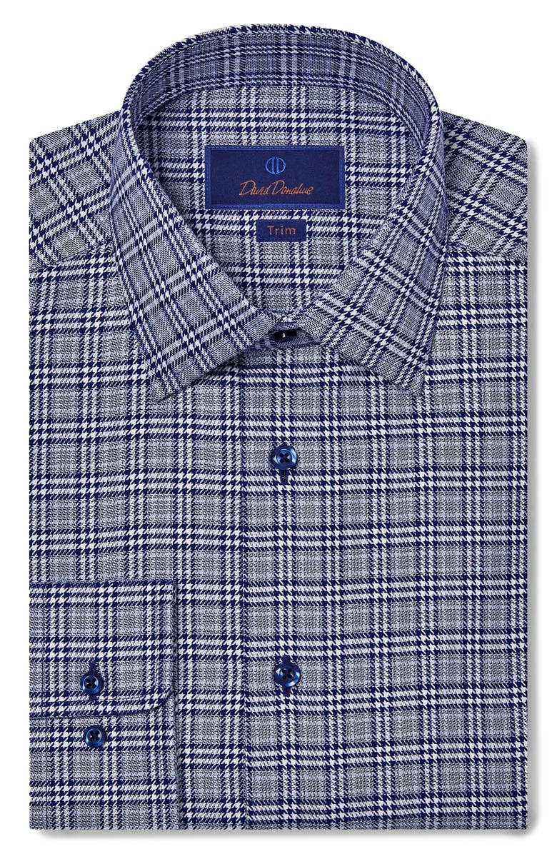 David Donahue Trim Fit Micropattern Cotton Dress Shirt, Main, color,