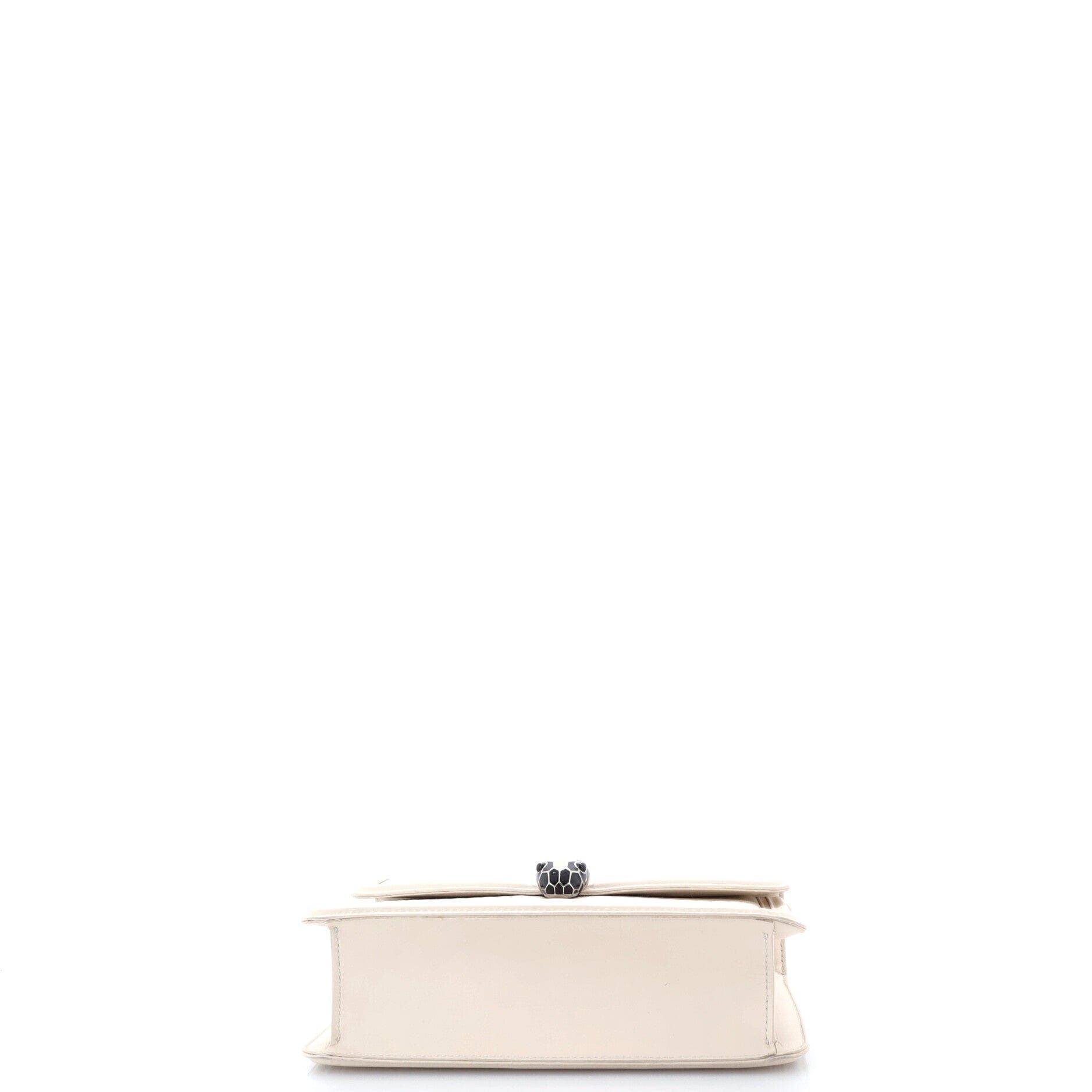 Serpenti Forever Shoulder Bag Quilted Leather Small, Alternate, color, White