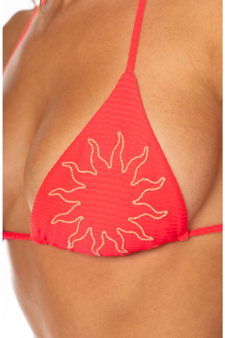 Sunset Punch Balmy Reversible Bikini Top, Alternate, color, BRIGHT RED