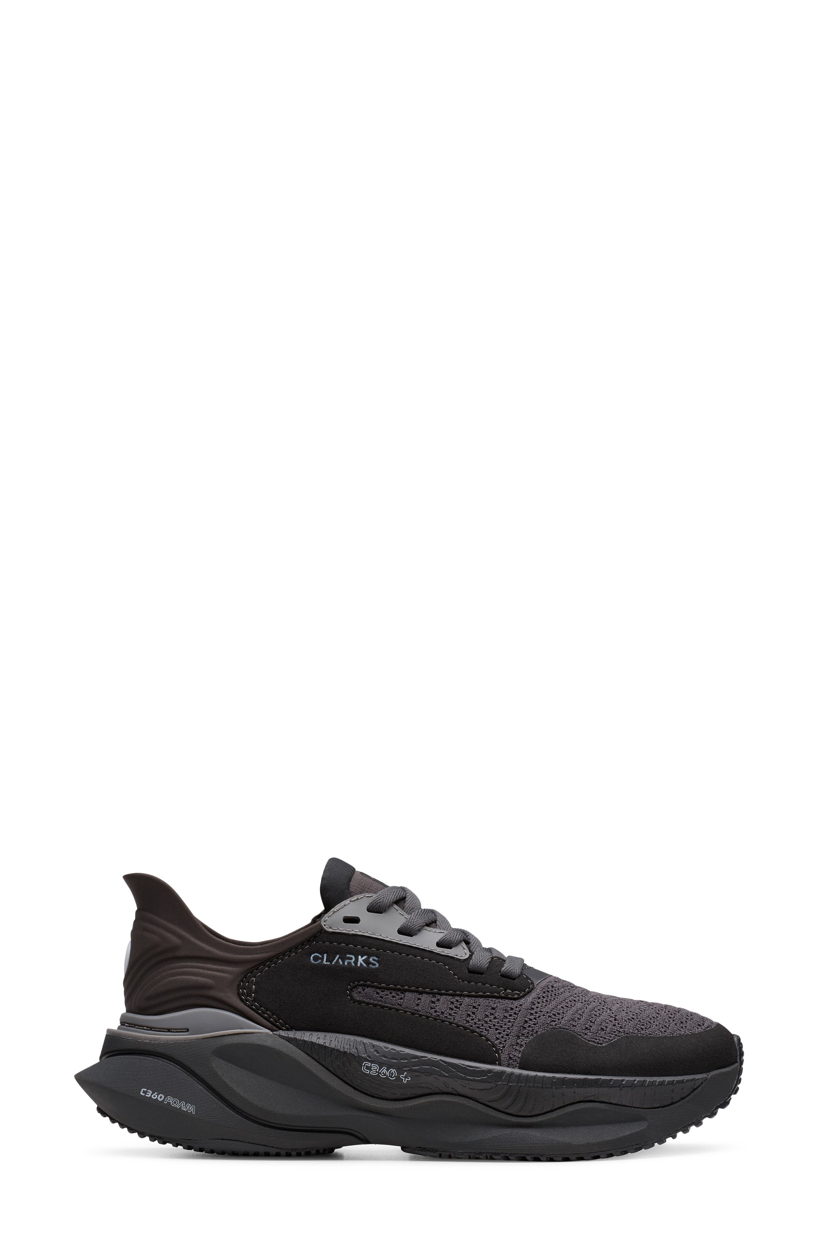Clarks<sup>®</sup> Pace Lace-Up Sneaker, Alternate, color, Black