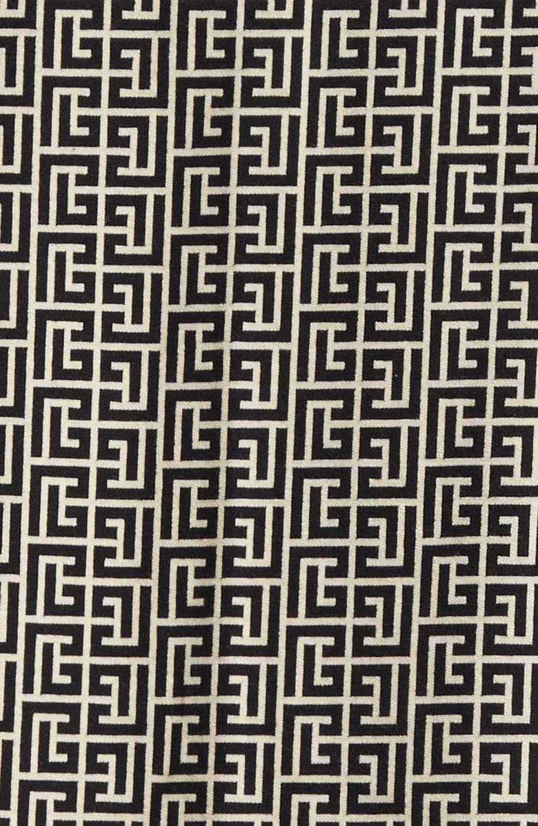 Balmain Couture Label Monogram Jacquard Half Zip Polo, Alternate, color, Gfe Ivory/Black