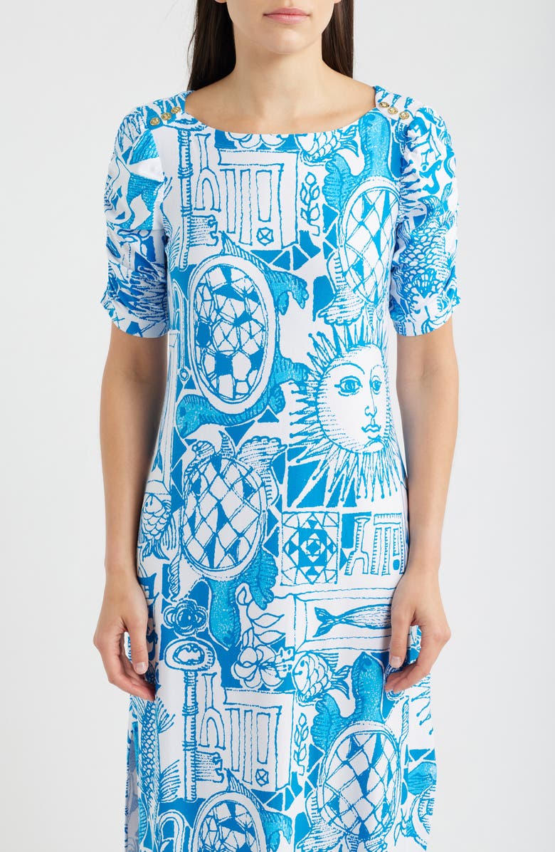 Lilly Pulitzer<sup>®</sup> Zarah UPF 50+ Midi Dress, Alternate, color, Resort White