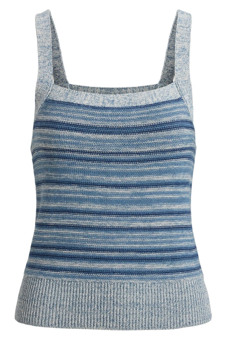 Stripe Linen & Cotton Sweater Tank, Alternate, color, INDIGO/ MULTI