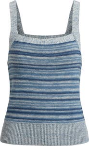 Lauren Ralph Lauren Stripe Linen & Cotton Sweater Tank