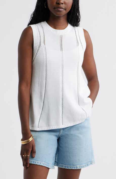 Open Stitch Sleeveless Sweater