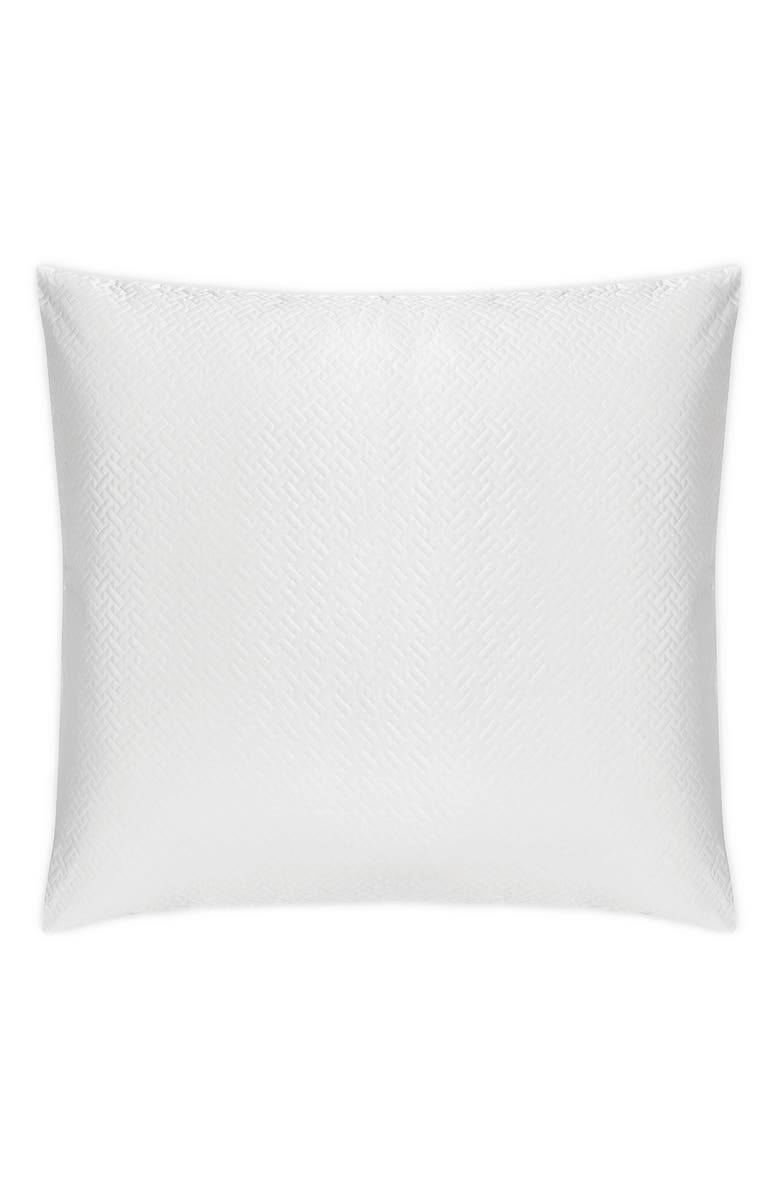 Matouk Basket Weave Cotton Sateen Euro Sham, Main, color, White
