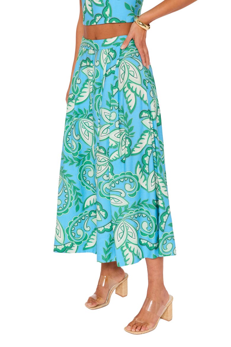 Florence Abstract Paisley Skirt, Alternate, color, BLUE