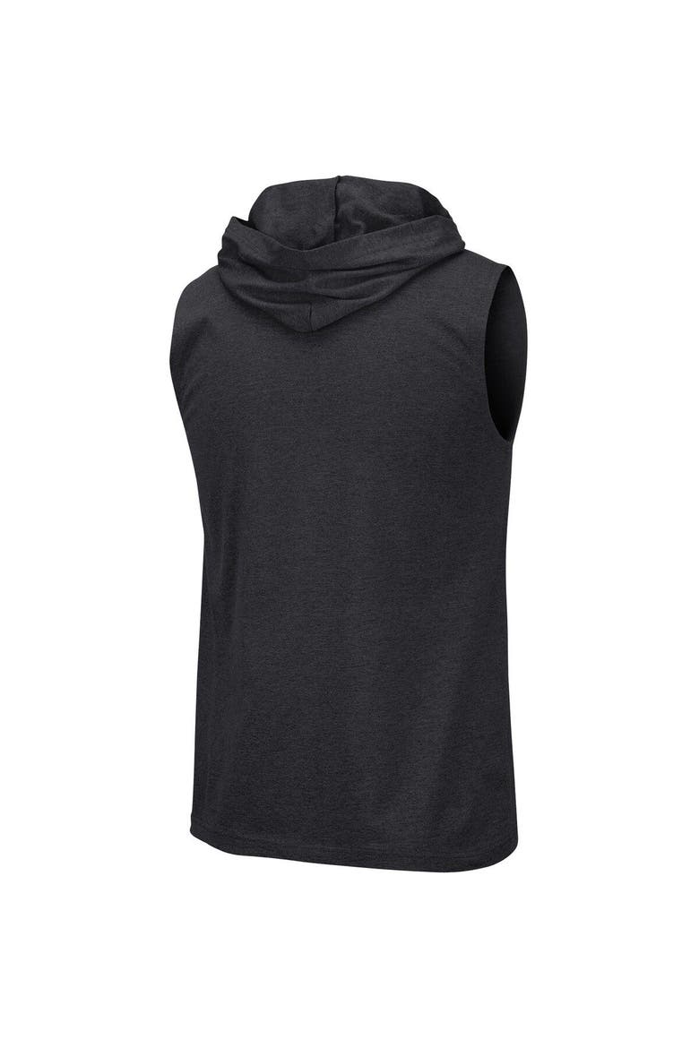 Men's Colosseum Heather Black NC State Wolfpack Varsity Team Hoodie Tank Top, Alternate, color, Black