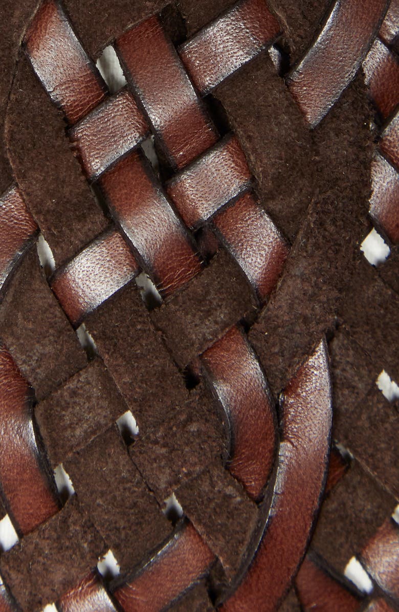 Brunello Cucinelli Braided Leather Belt, Alternate, color, Dark Brown