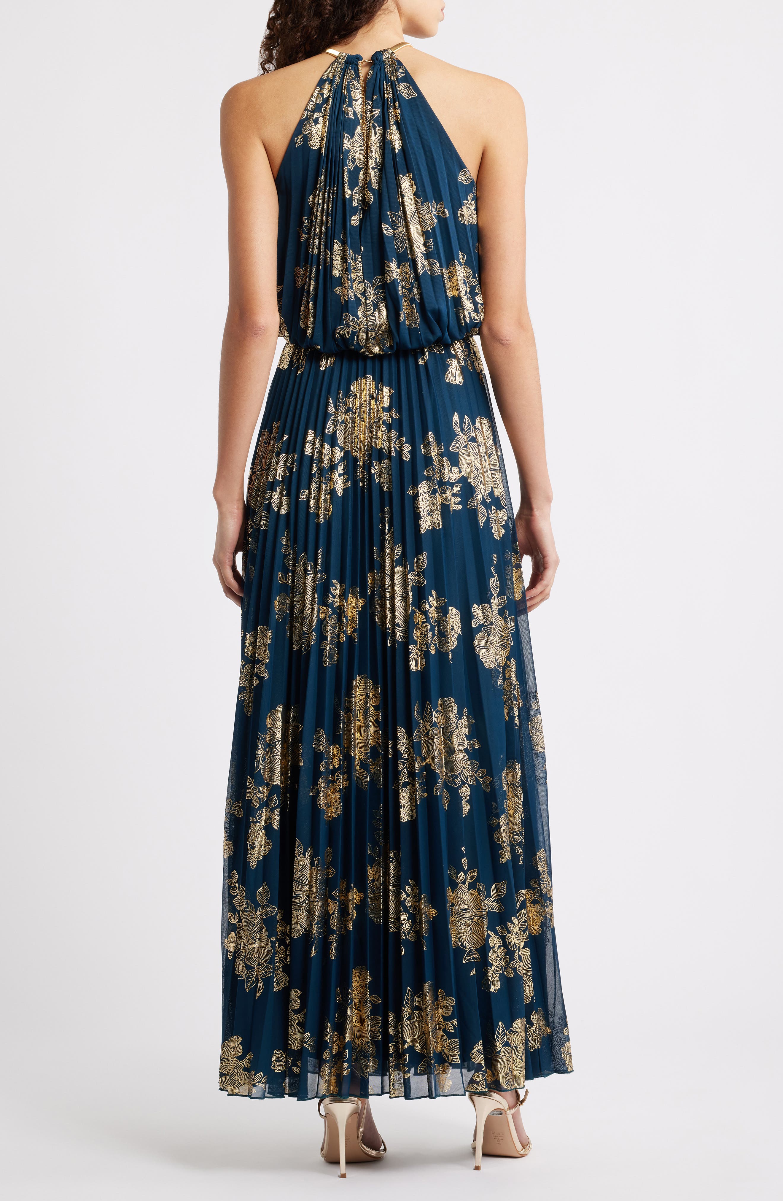 Pleated High Neck Maxi Dress - image 2