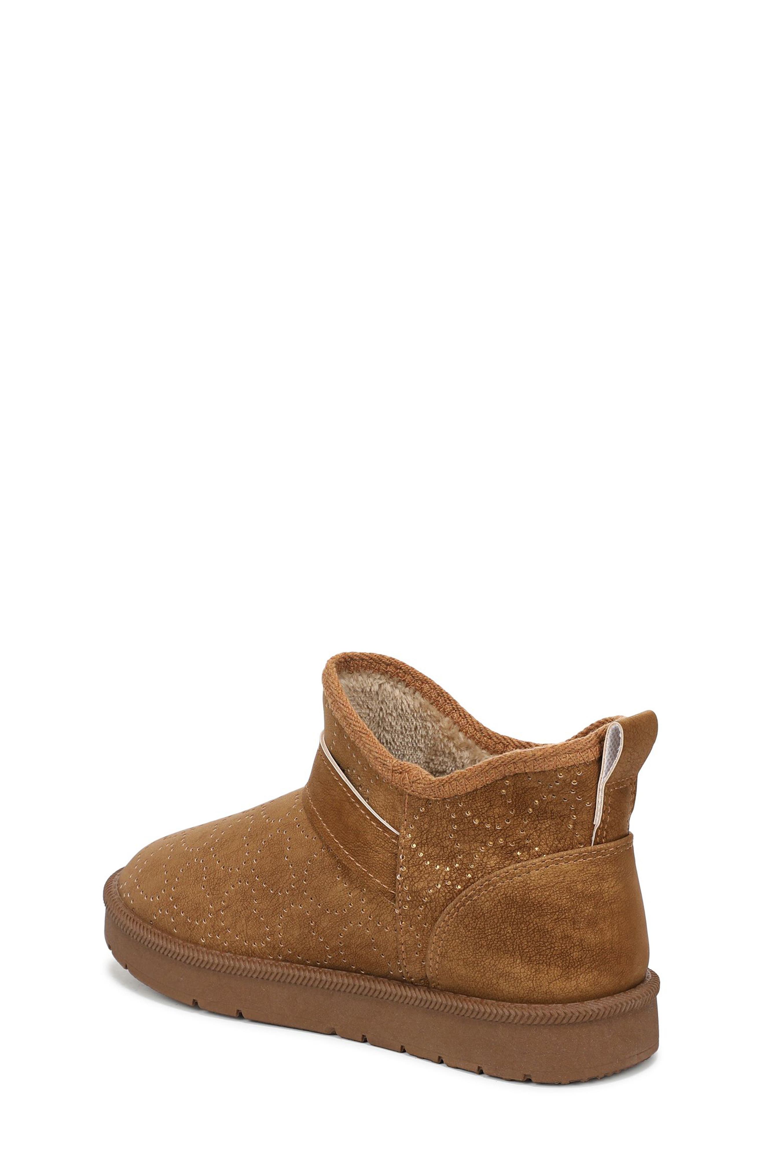 Kids' Perforated Heart Ankle Boot, Alternate, color, TAN FAUX LEATHER