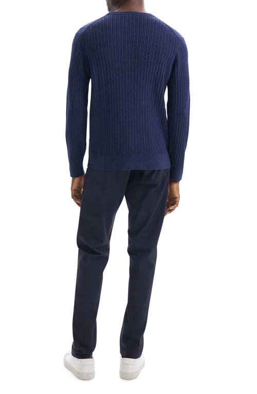 Theory Riland Cabled Cotton Crewneck Sweater