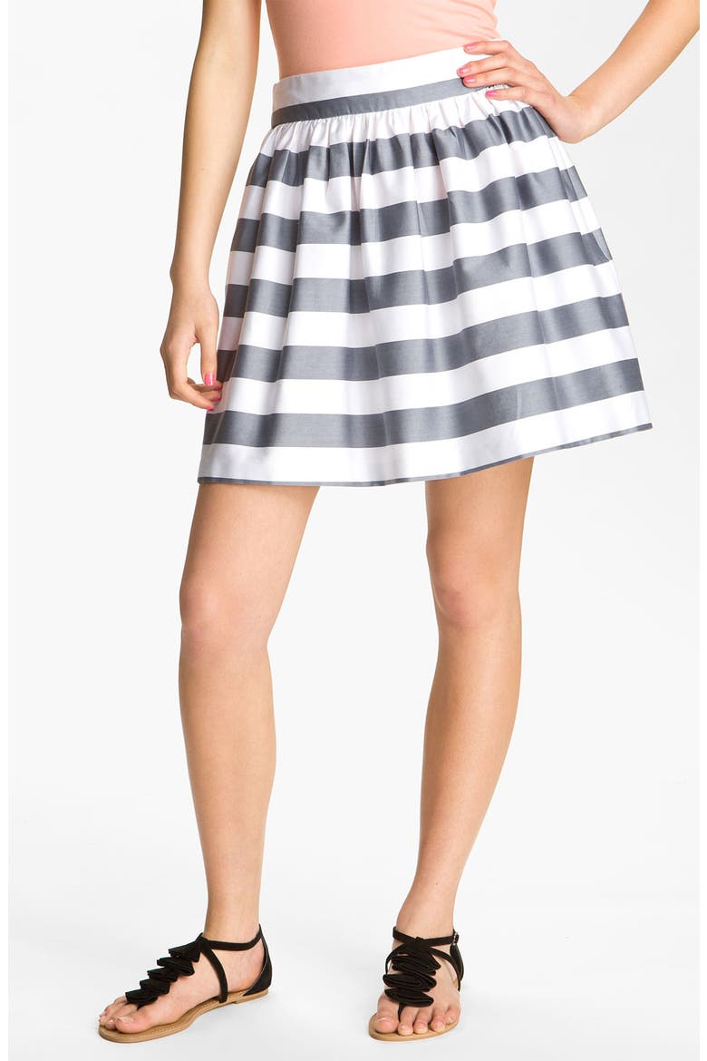 Necessary Objects Sateen Full Skirt, Main, color, WHITE/ GREY