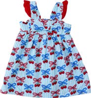 RuffleButts Cotton Gauze Flutter Bow Woven Dress