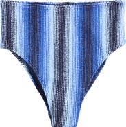 lemlem Stripe High Leg Bikini Bottoms
