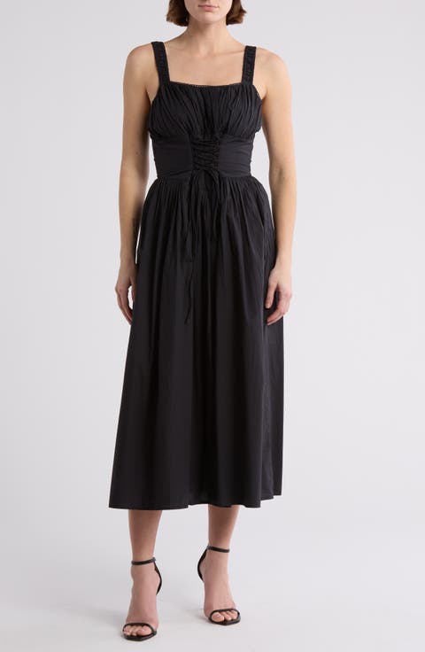 Corset Cotton Midi Dress