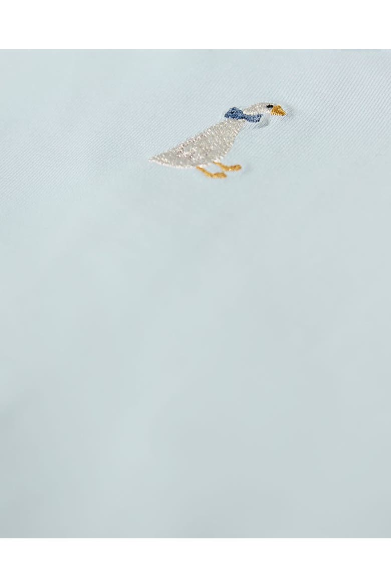 Baby Sitting Goose Embroidered Footie, Alternate, color, Baby Blue