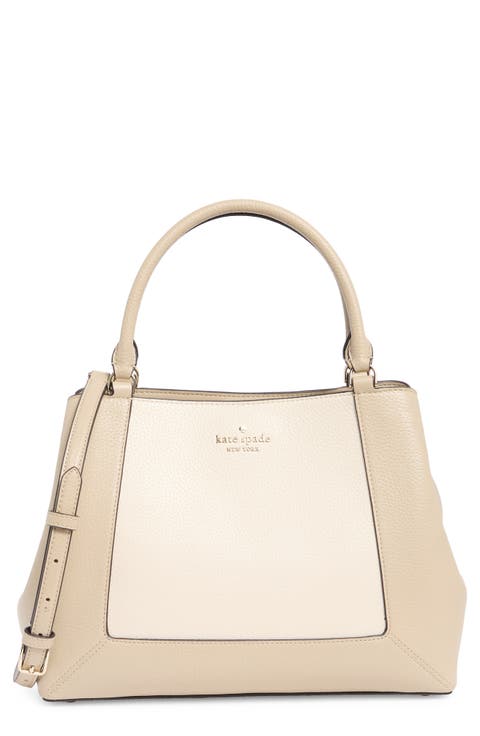 lena colorblock leather satchel bag