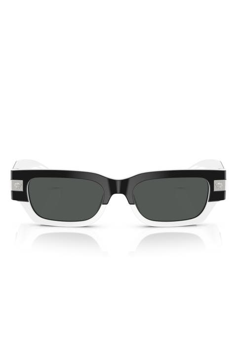 53mm Plaque Rectangular Sunglasses