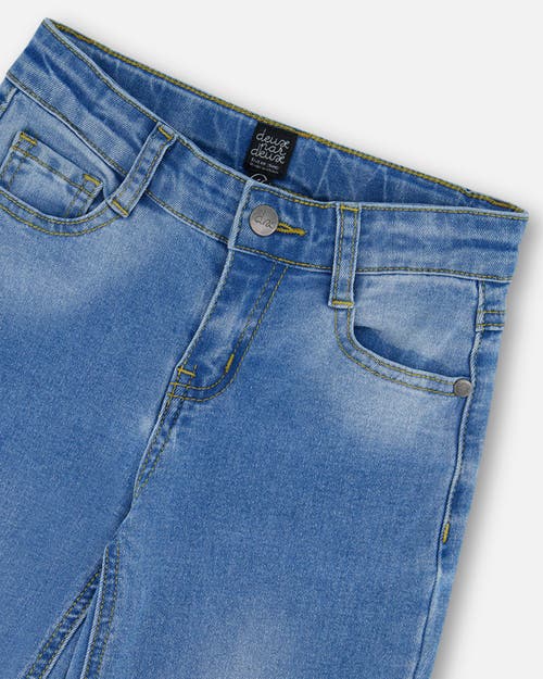 Deux Par Deux Little Girl's Wide Leg Jeans Denim Blue In Denim Blue