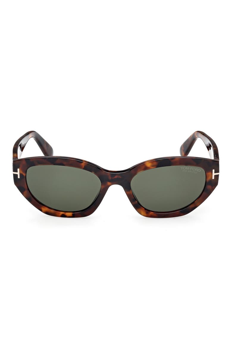 Penny 55mm Polarized Geometric Sunglasses, Main, color, HAVANA / POLAR GREEN