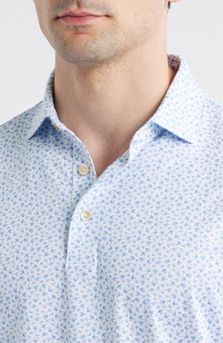 Peter Millar Finch Performance Jersey Polo, Alternate, color, White/ Blue