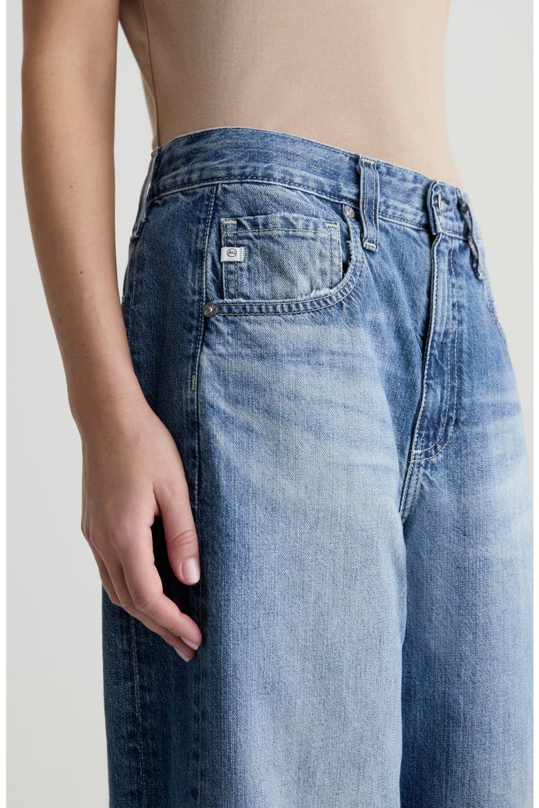 Hattie Raw Hem High Waist Crop Barrel Leg Jeans, Alternate, color, YELLOWSTONE
