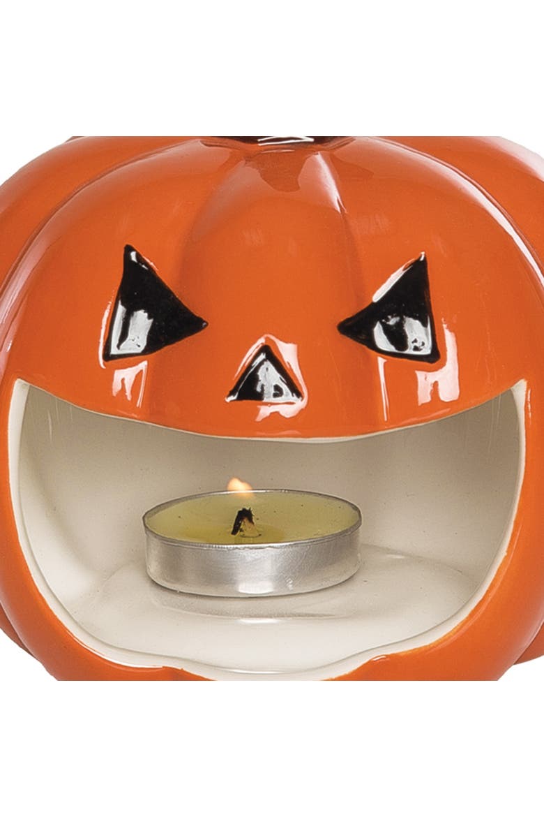 Pumpkin Sponge Candle Holder, Alternate, color, Orange
